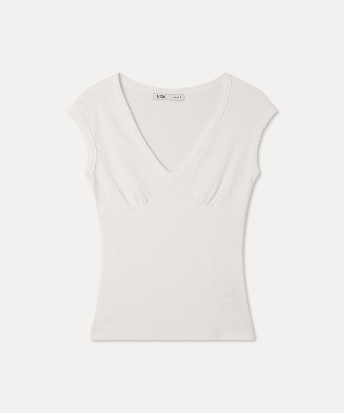 미쏘(MIXXO) 레이스 캡소매 티셔츠 RE HWG49SS_MIWHWG71QS