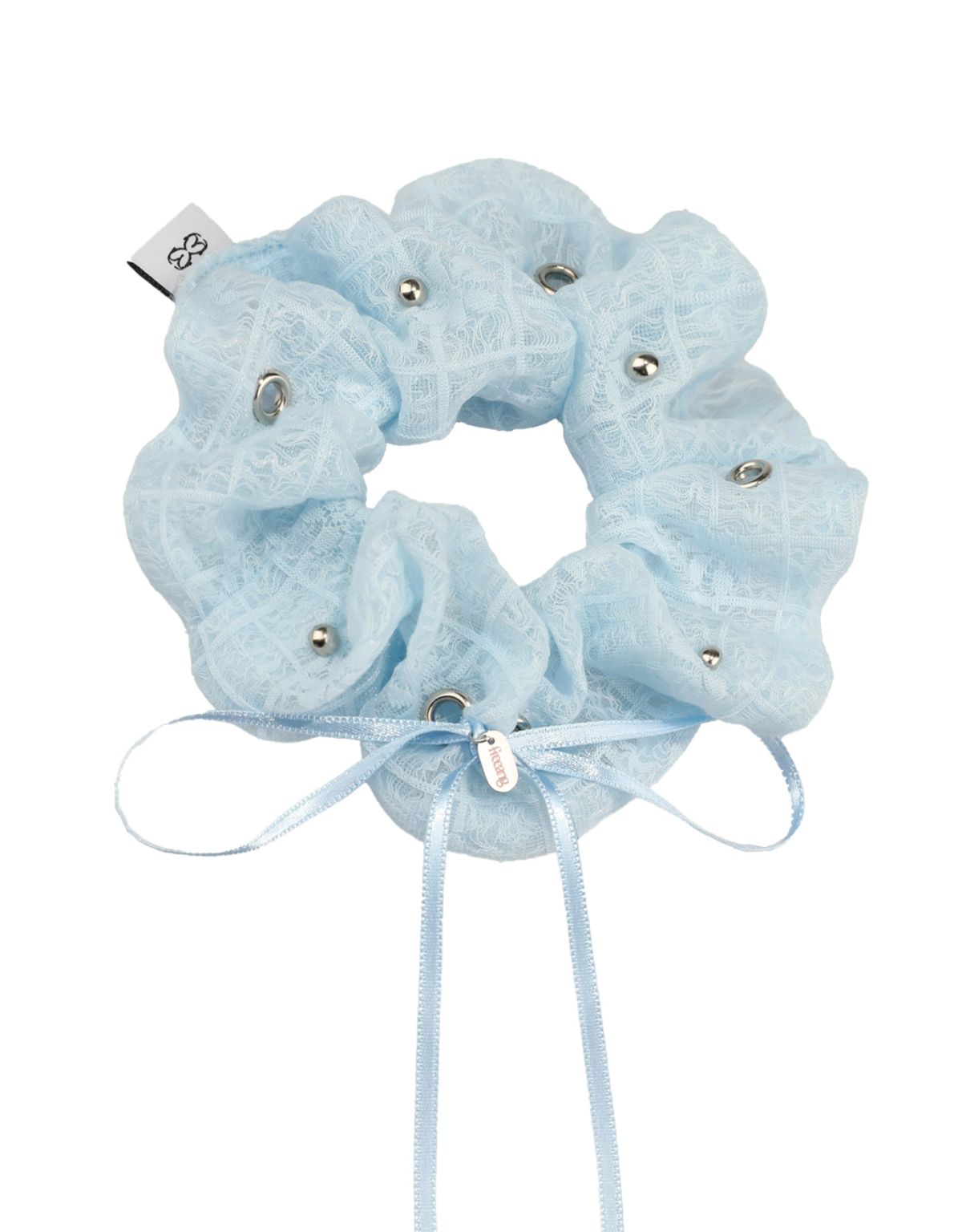 프리앙(FREEANG) Eyelet Dot  Ribbon Scrunchie 아일렛 도트 리본 스크런치
