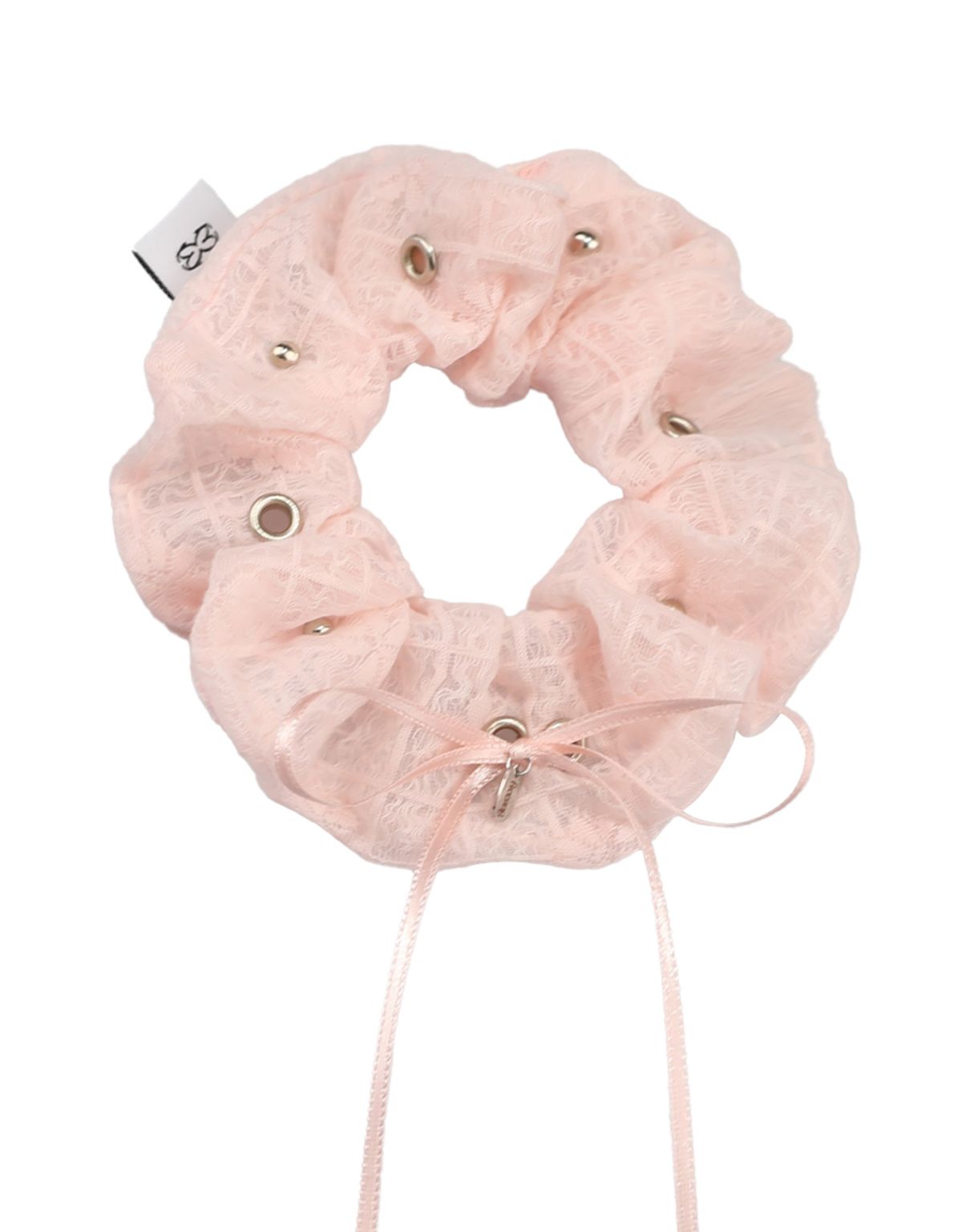 프리앙(FREEANG) Eyelet Dot  Ribbon Scrunchie 아일렛 도트 리본 스크런치