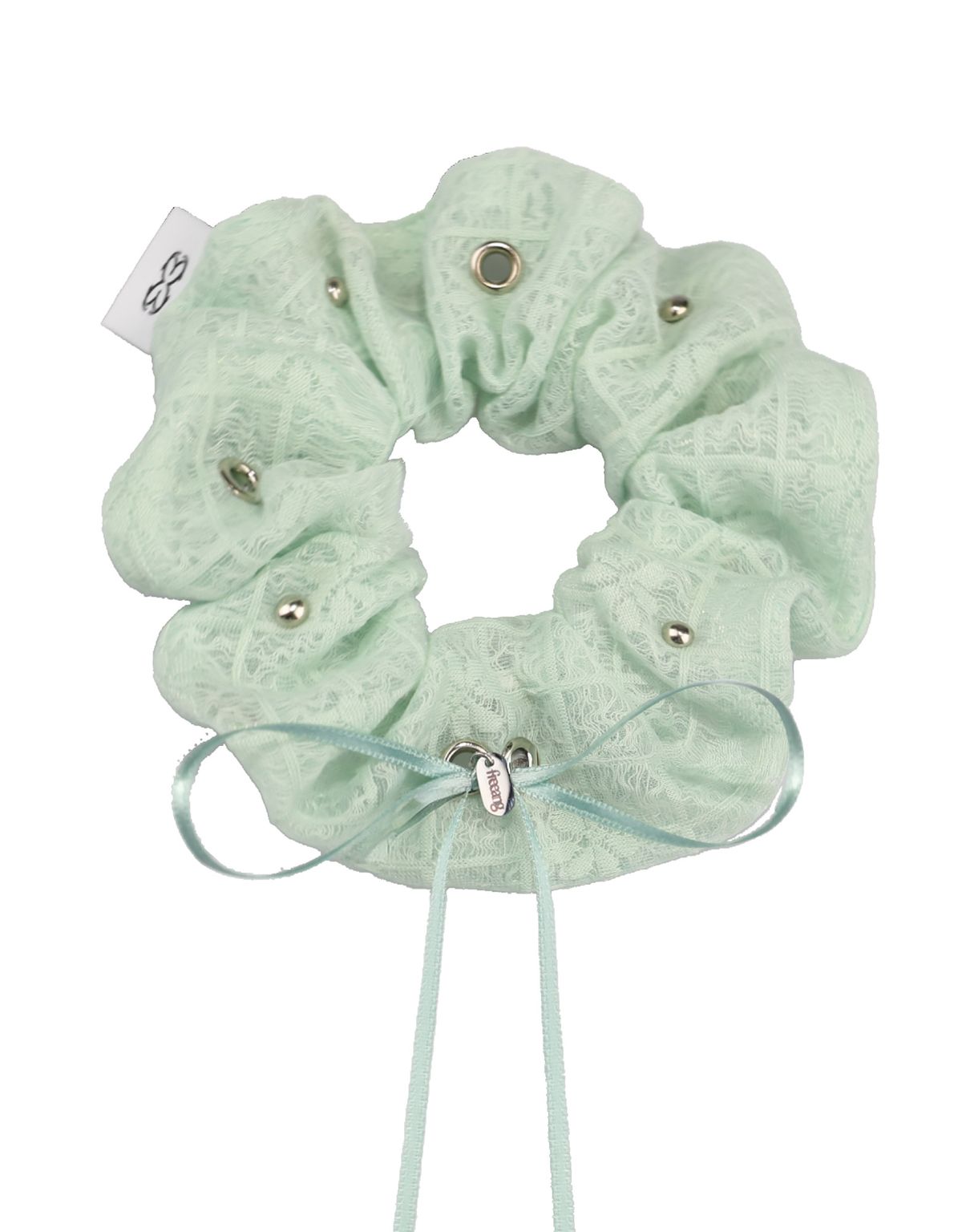 프리앙(FREEANG) Eyelet Dot  Ribbon Scrunchie 아일렛 도트 리본 스크런치