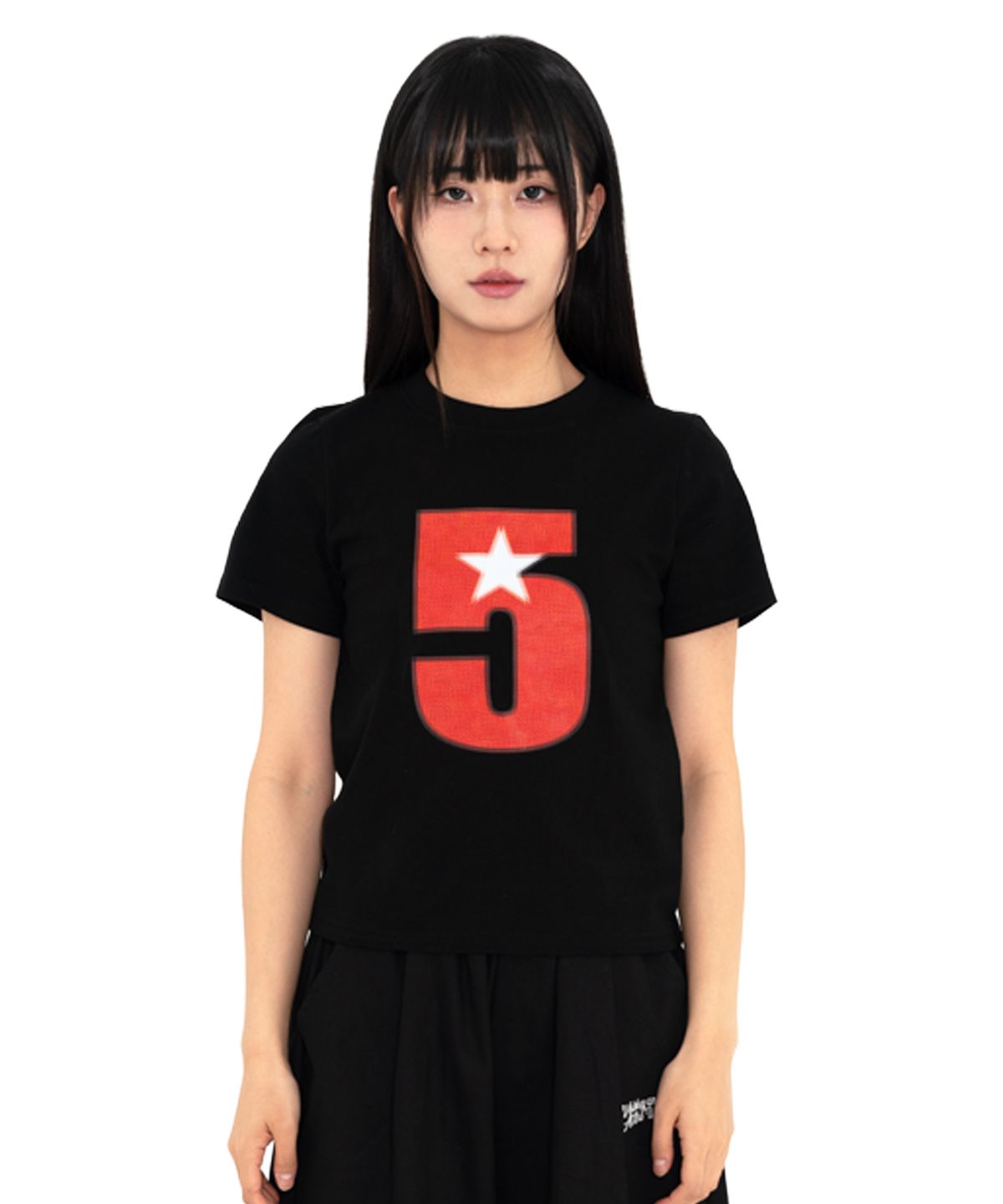 에브리시(EVERYASY) 빈티지 스타 로고 티셔츠 (블랙)