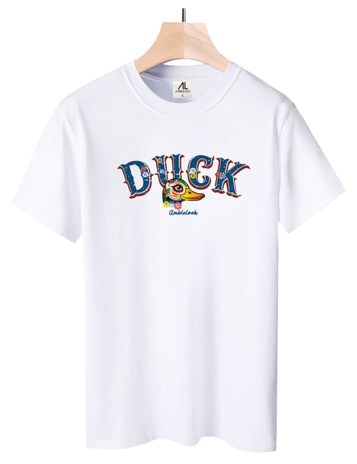엠블룩(AMBLELOOK) 프리미엄 면스판 반팔티셔츠 Flower Duck (3color)