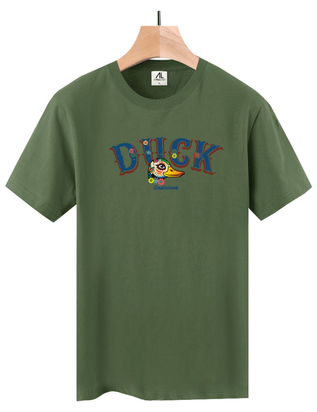 엠블룩(AMBLELOOK) 프리미엄 면스판 반팔티셔츠 Flower Duck (3color)