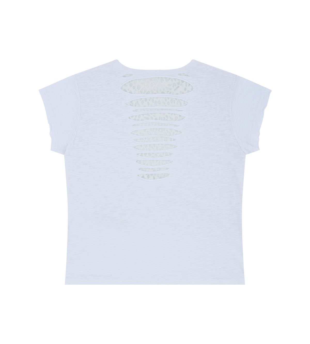 알디유(ALDIYOUU) Grunge Claw Leopard Eyelet Tee (White)