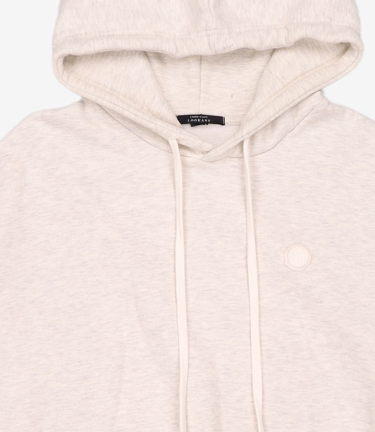 룩캐스트(LOOKAST) IVORY UNISEX BADGE HOODIE M