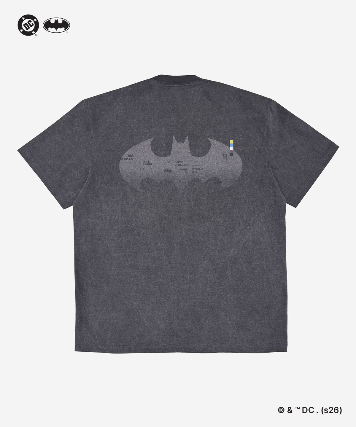 비엘알(BLR) (Batman Edition) Bat Emblem Short Sleeve Charcoal