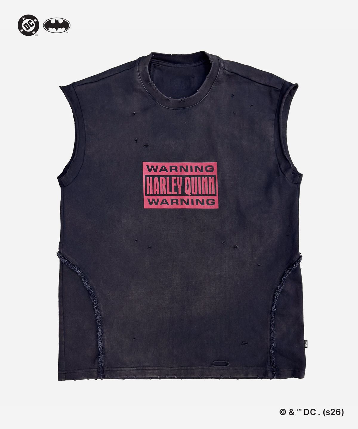 비엘알(BLR) (Batman Edition) Harley Quinn Box-logo Graphic Sleeveless Black