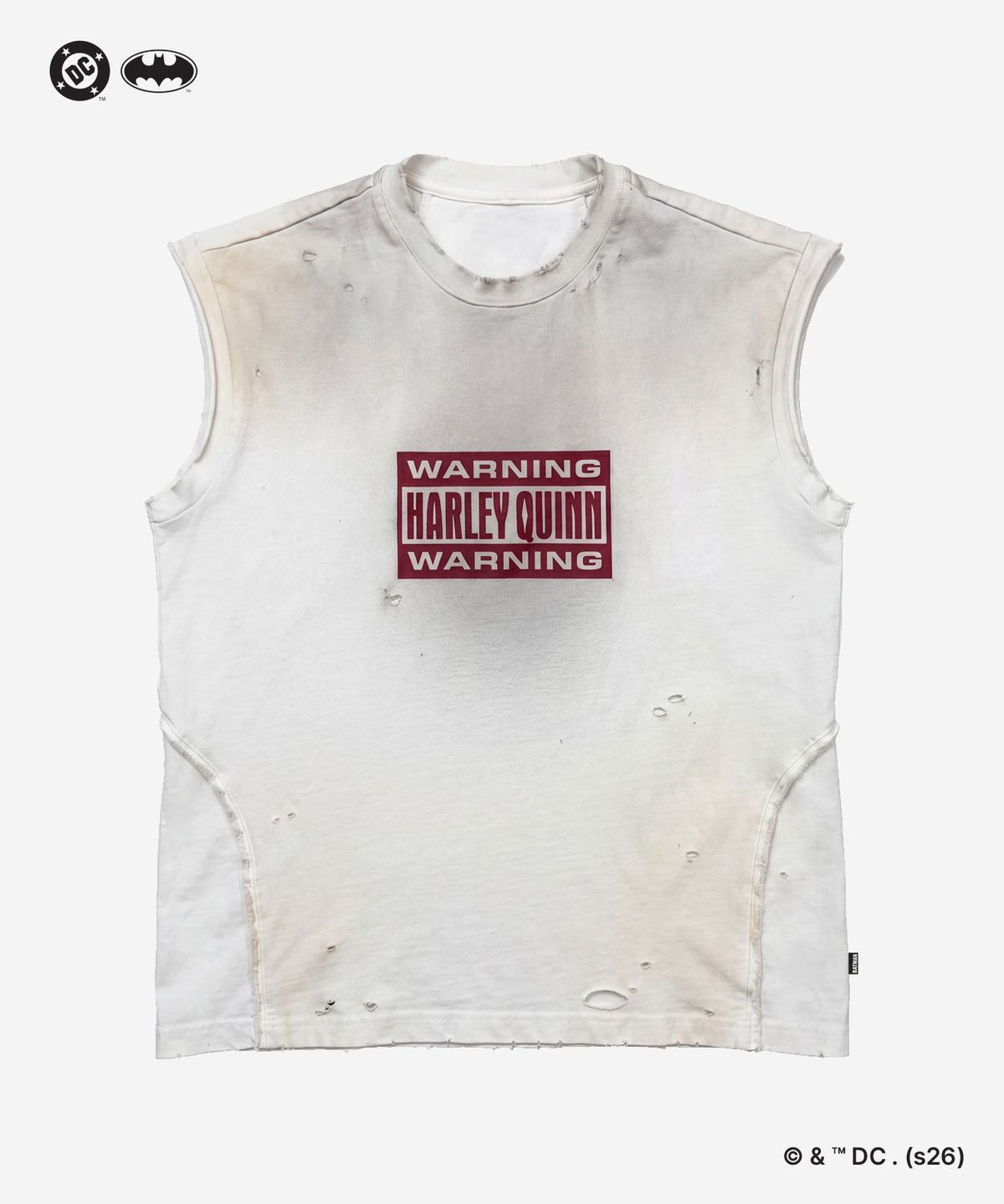 비엘알(BLR) (Batman Edition) Harley Quinn Box-logo Graphic Sleeveless Ivory