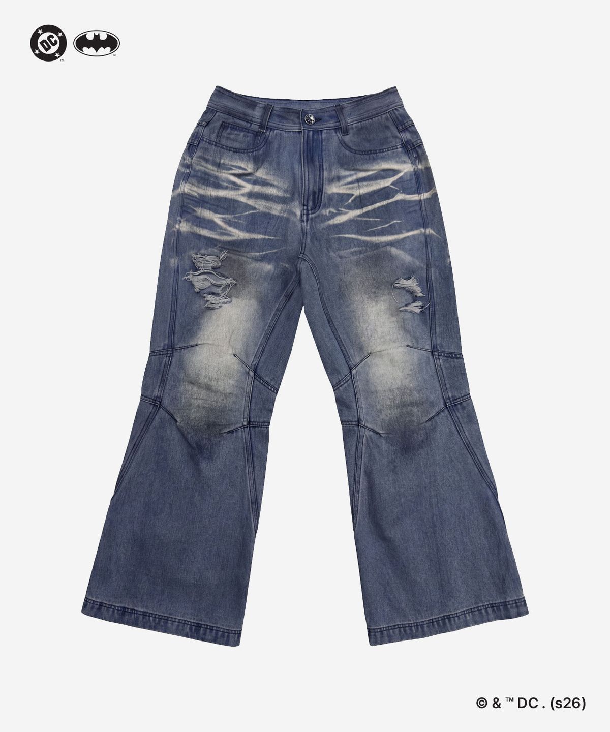 비엘알(BLR) (Batman Edition) Batwing Bootcut Denim Pants Light Blue