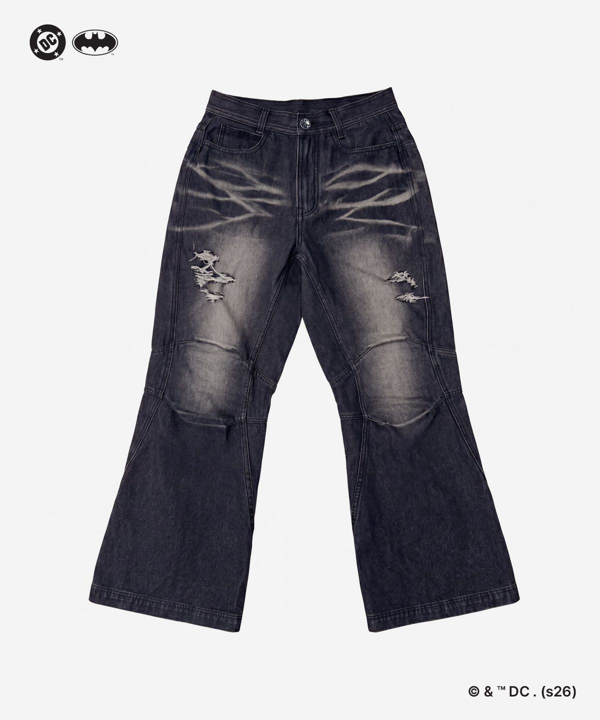 비엘알(BLR) (Batman Edition) Batwing Bootcut Denim Pants Black