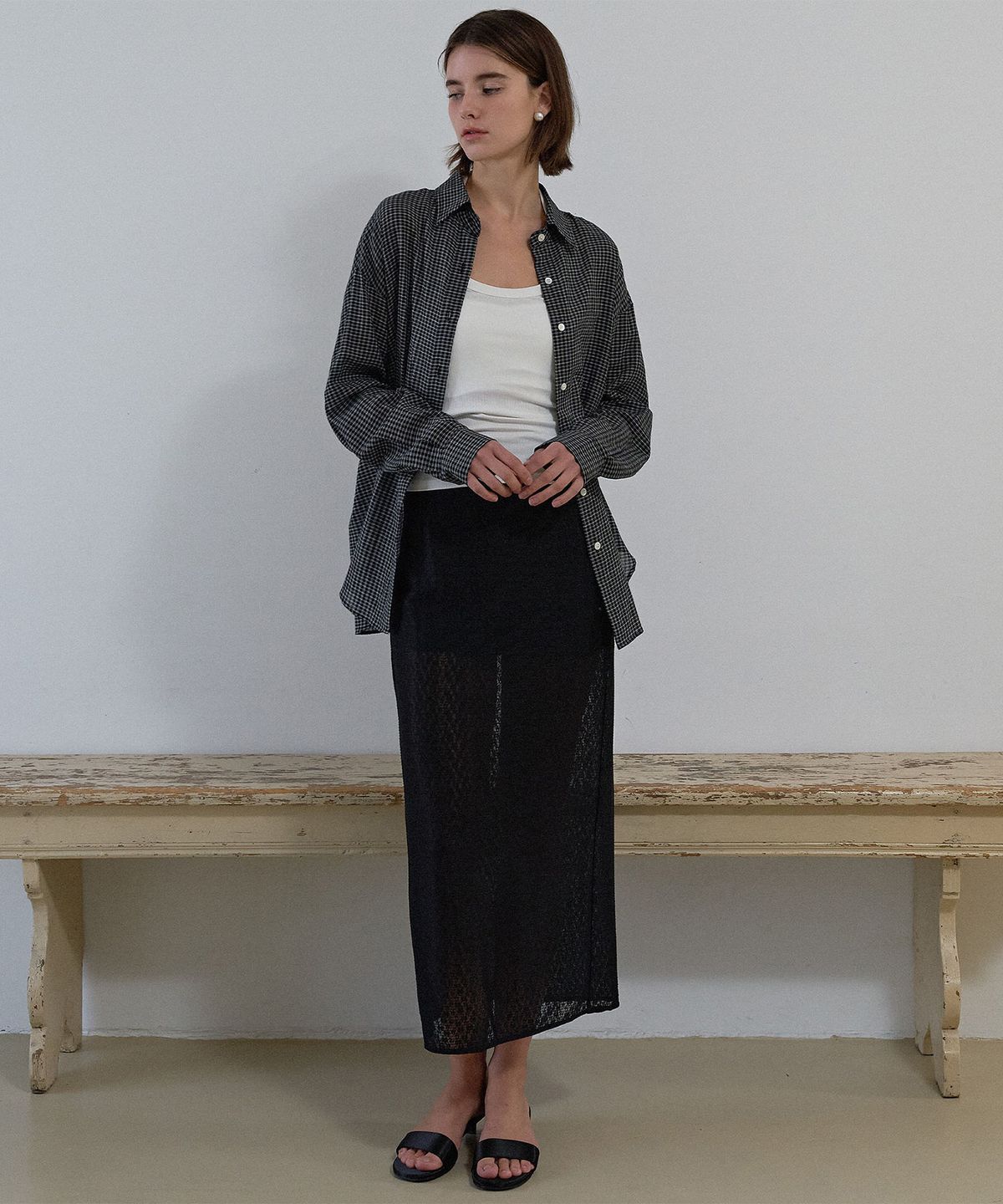 하우스 오브 폰드(HOUSE OF POND) Check Breeze Relaxed Shirt Black