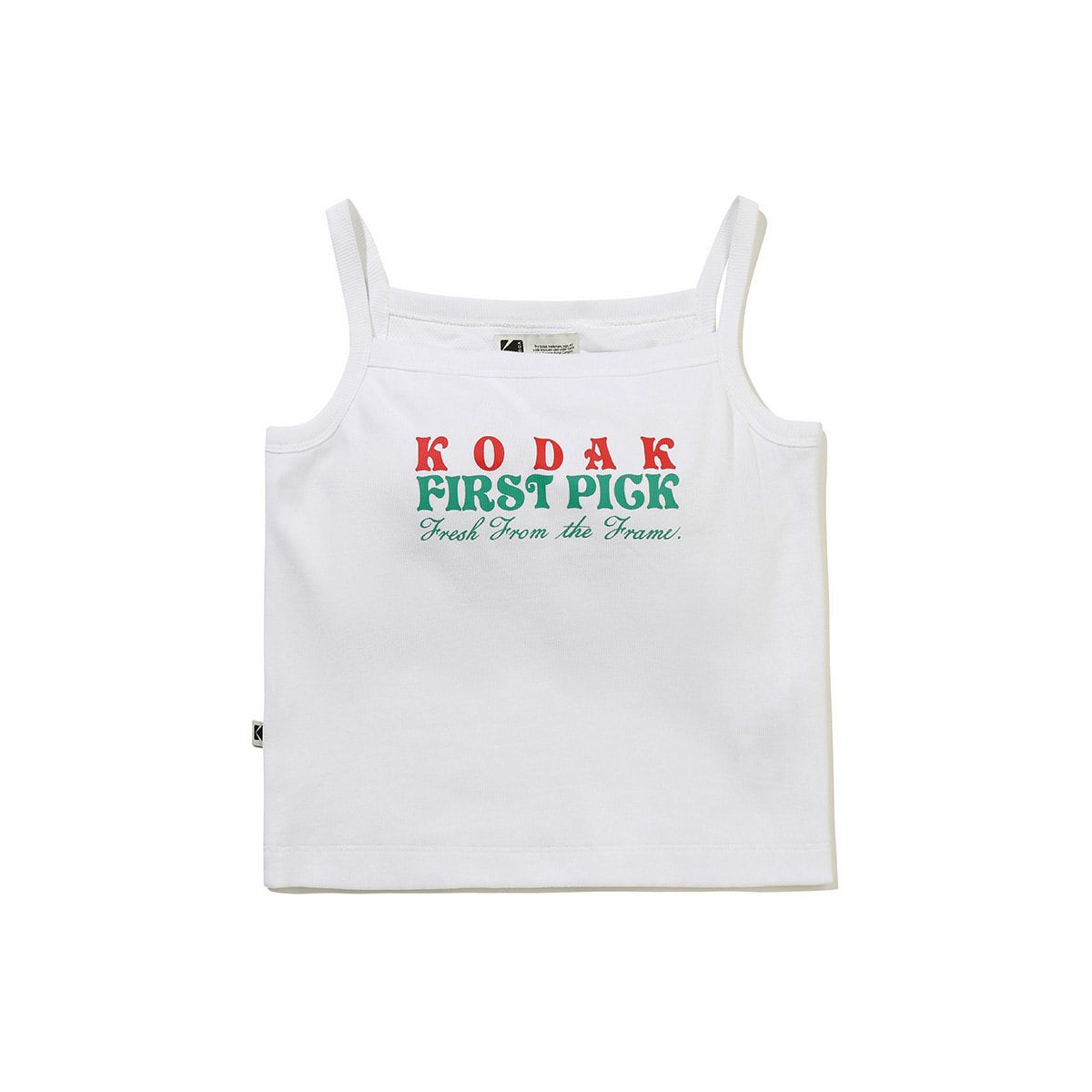 코닥(KODAK) 씨네라운지 레터링 캡 슬리브리스 탑 우먼 WHITE