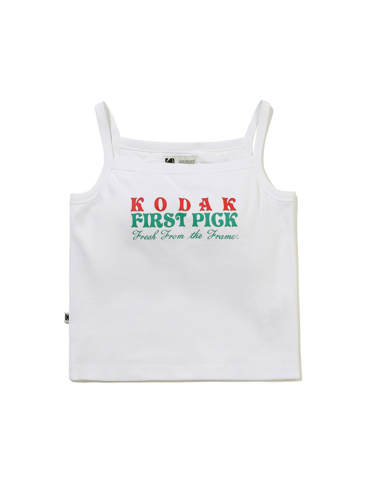 코닥(KODAK) 씨네라운지 레터링 캡 슬리브리스 탑 우먼 WHITE