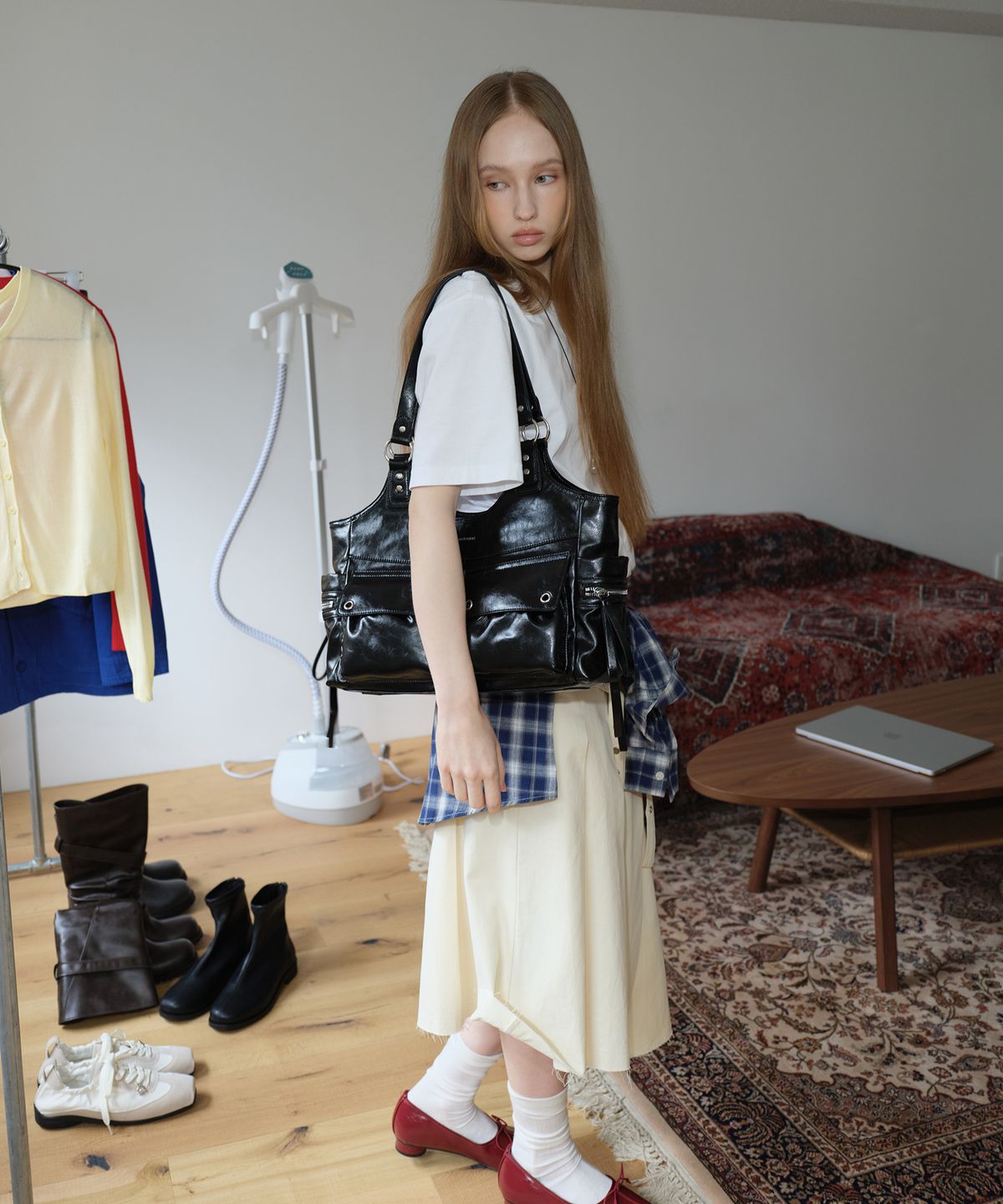 질바이질스튜어트(JILL BY JILLSTUART) [메간] 빈티지 포켓 숄더백 - 2colors