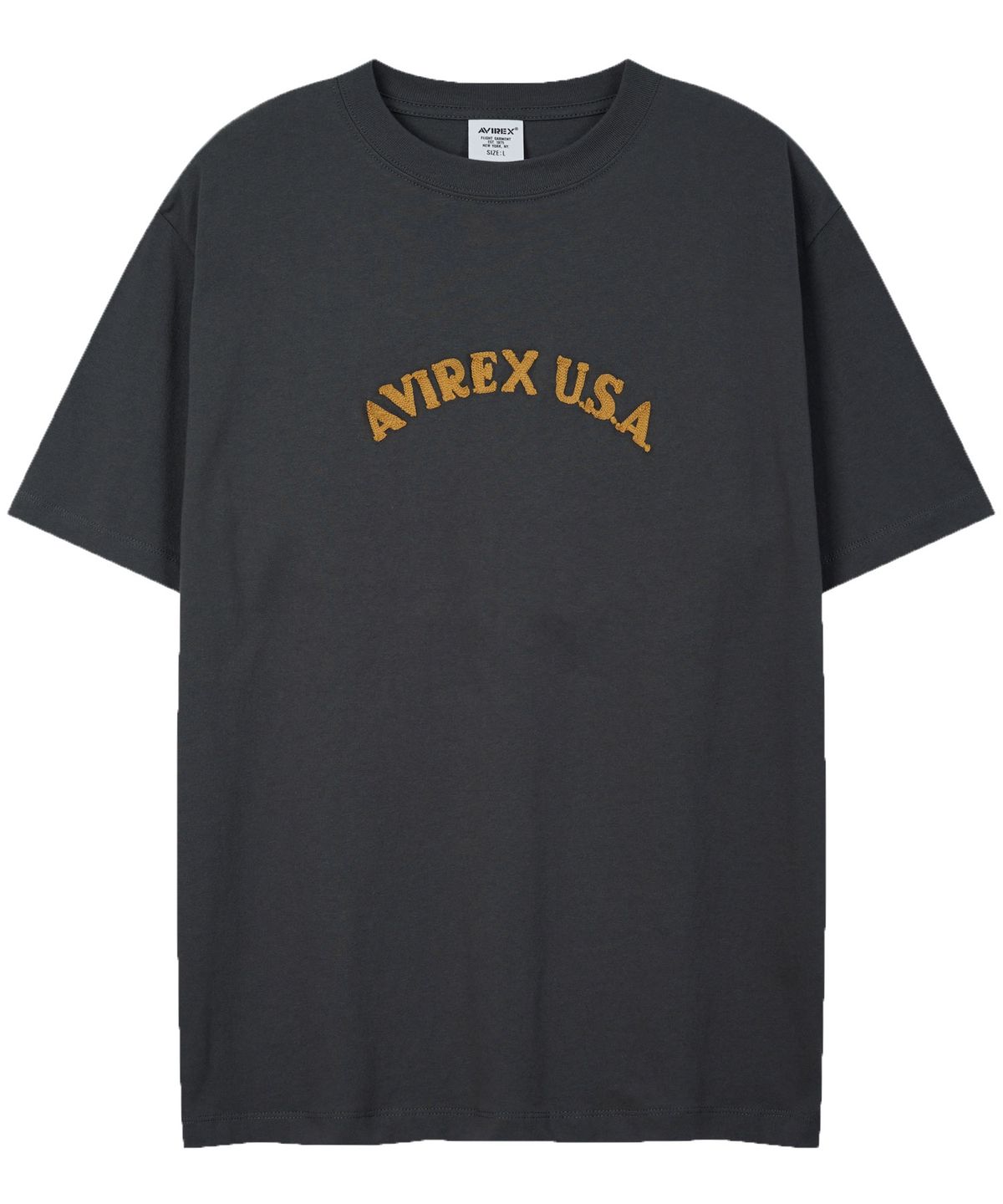아비렉스(AVIREX) 체인 스티치 자수 티셔츠 / 7836134004 차콜