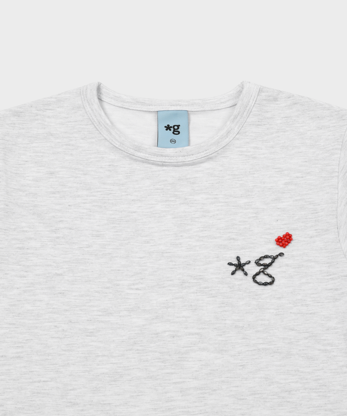 글런든(GRUNDEN) BEADED LOGO T-SHIRT (LIGHT GREY)_G26BWJTS01