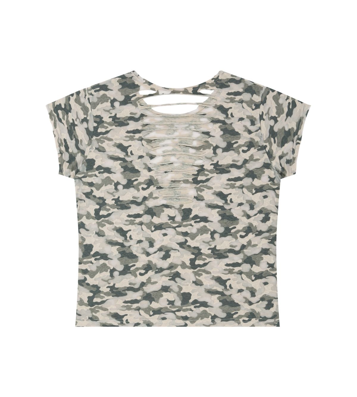 알디유(ALDIYOUU) Camo Slash Eyelet Tee