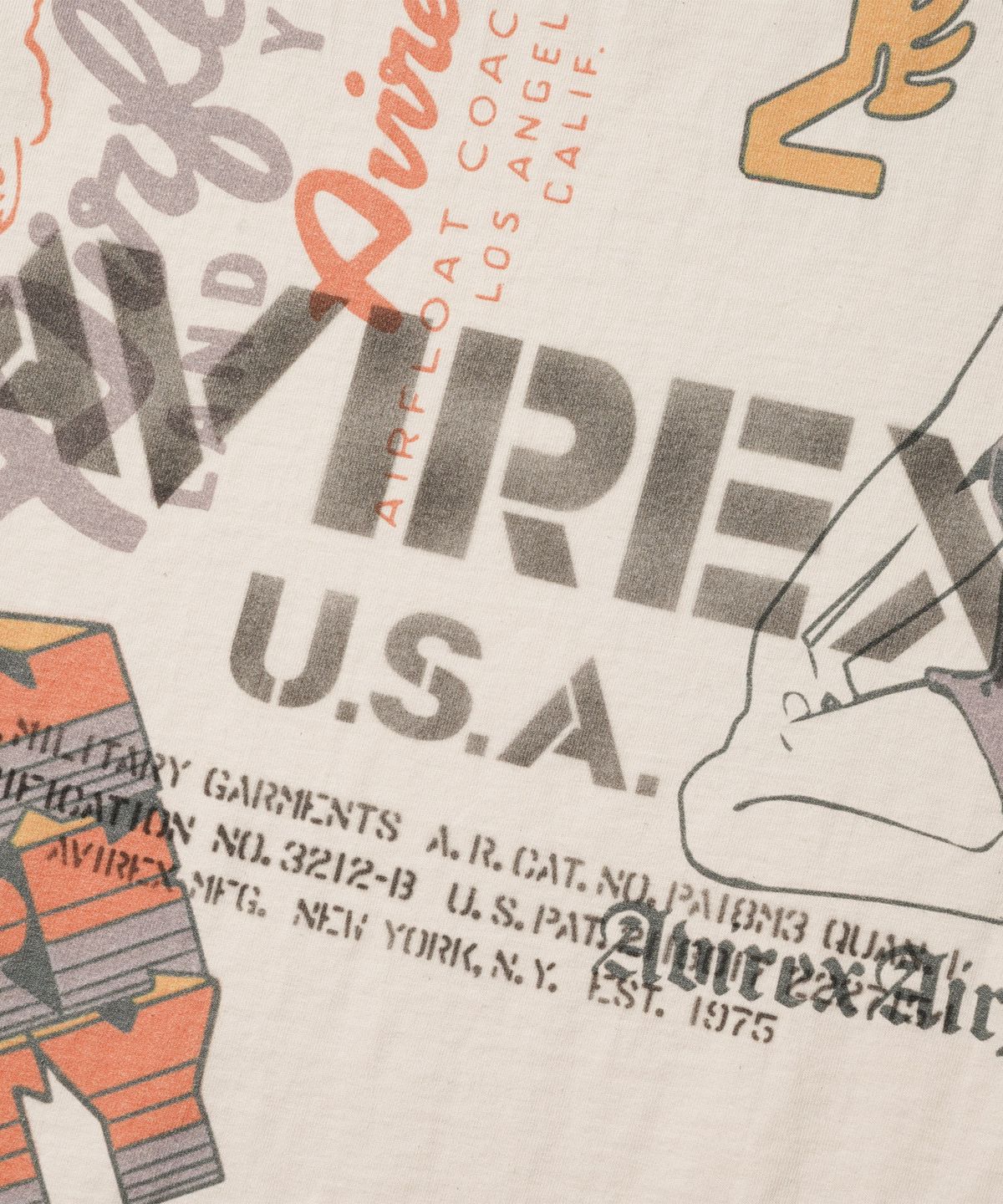 아비렉스(AVIREX) 아카이브 프린트 티셔츠 / 7836134023 내추럴