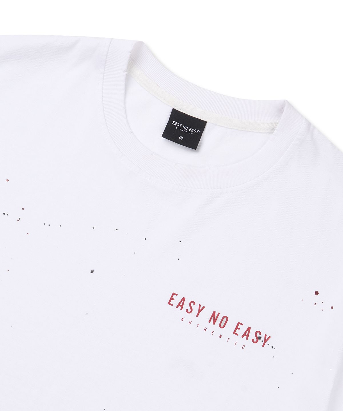 이지노이지(EASY NO EASY) 이지 페인팅 크롭 티셔츠 - 화이트