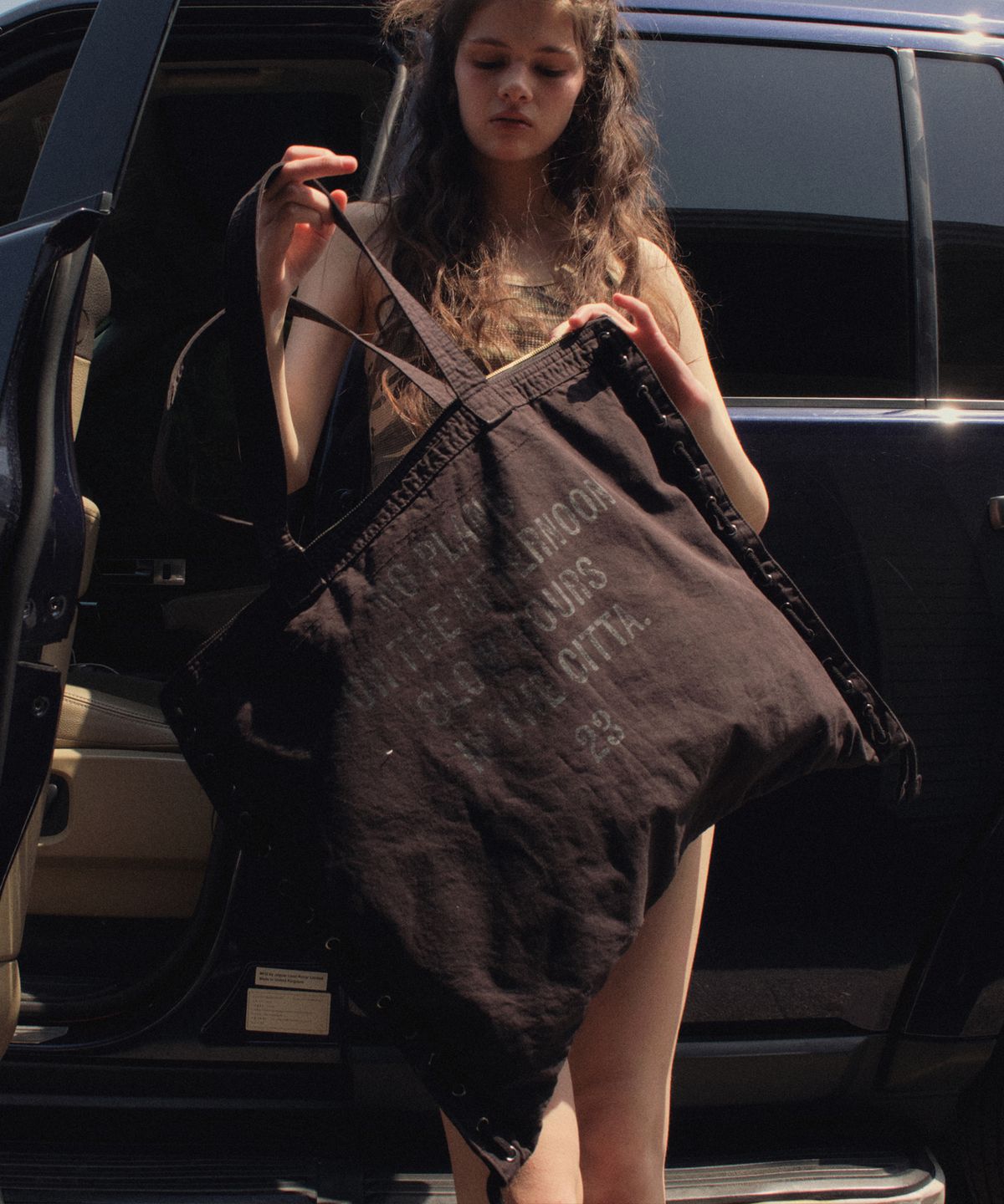 씨타(CITTA) Washed Graphic Drawstring Tote Bag_CTA950(2color)
