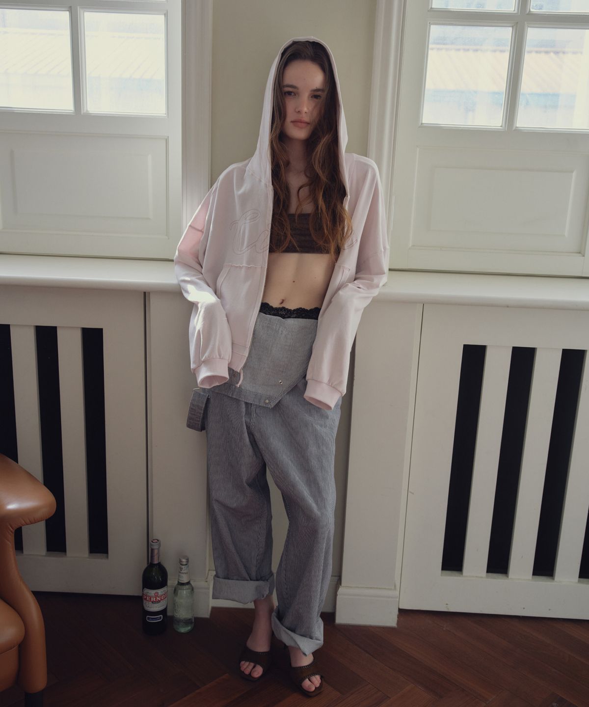 씨타(CITTA) Laid-Back Oversized Overalls_CTB569(Ivory Stripe)