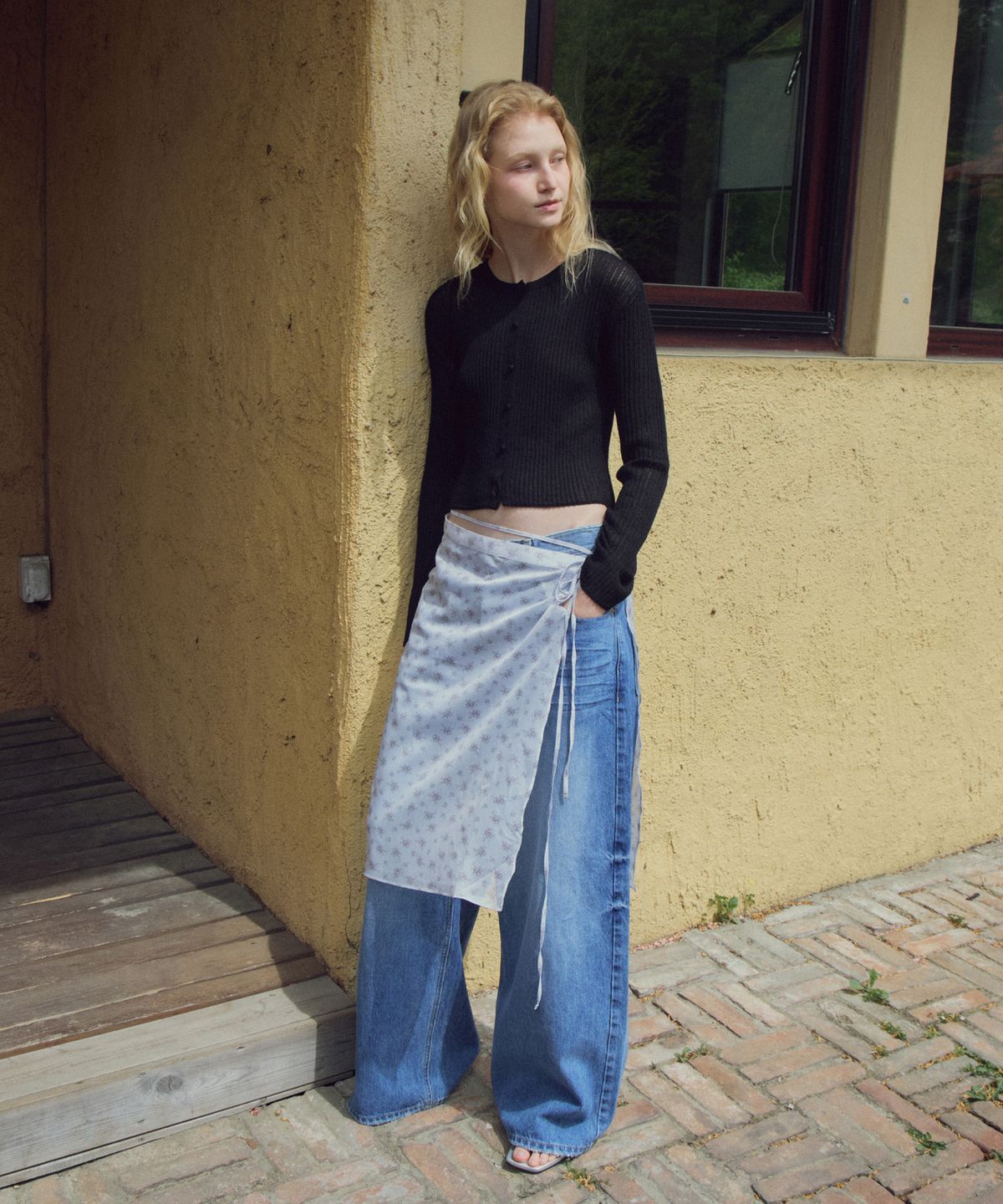 씨타(CITTA) Everywhere Layered Flower Wrab Skirts_CTA955(White)