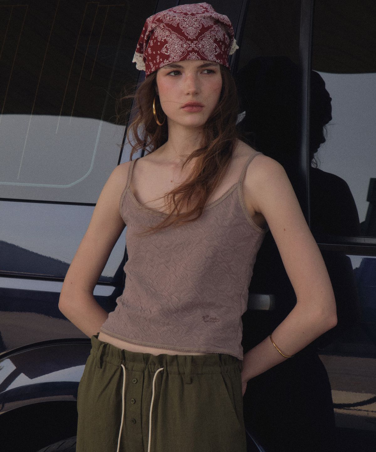 씨타(CITTA) Floral Textured Lace Sleeveless_CTT3013(Mocha)