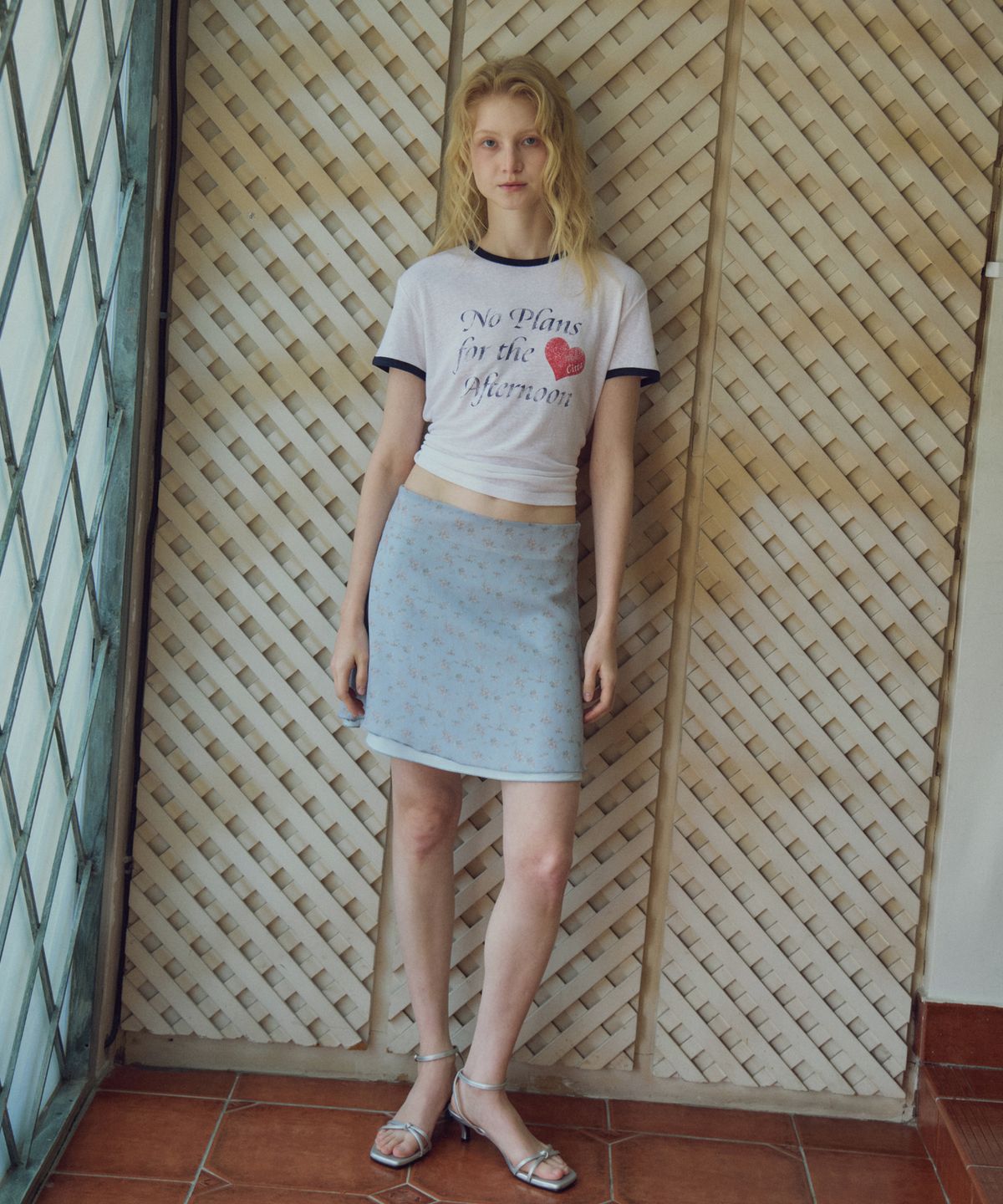 씨타(CITTA) Linen Blend Graphic Ringer T-shirt_CTT3018(3color)