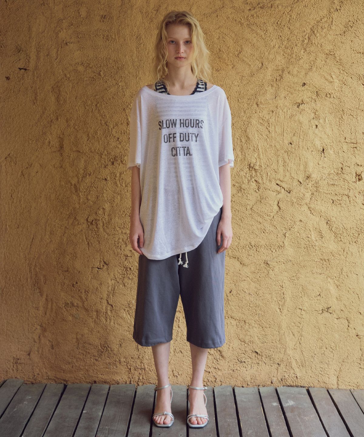 씨타(CITTA) Sheer Linen Overfit T-shirt_CTT3019(White)