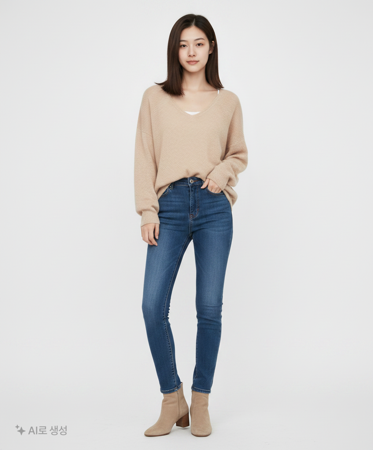 더블유스탠다드(W STANDARD) 부클사VPO BOUCLE V KNIT FREE
