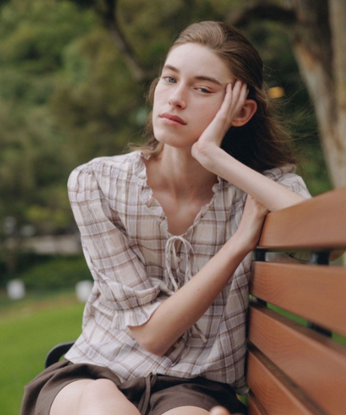 드파운드(DEPOUND) 린넨 밴딩 쇼츠 [브라운]