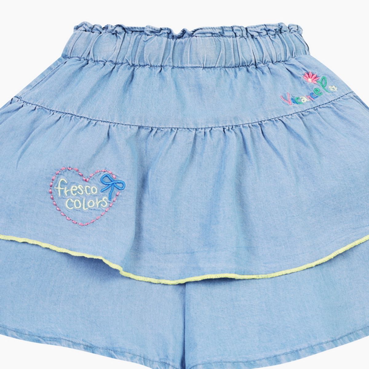 베네통키즈(BENETTONKIDS) 컬러스 해지 데님 스커트팬츠_QASP04631BL