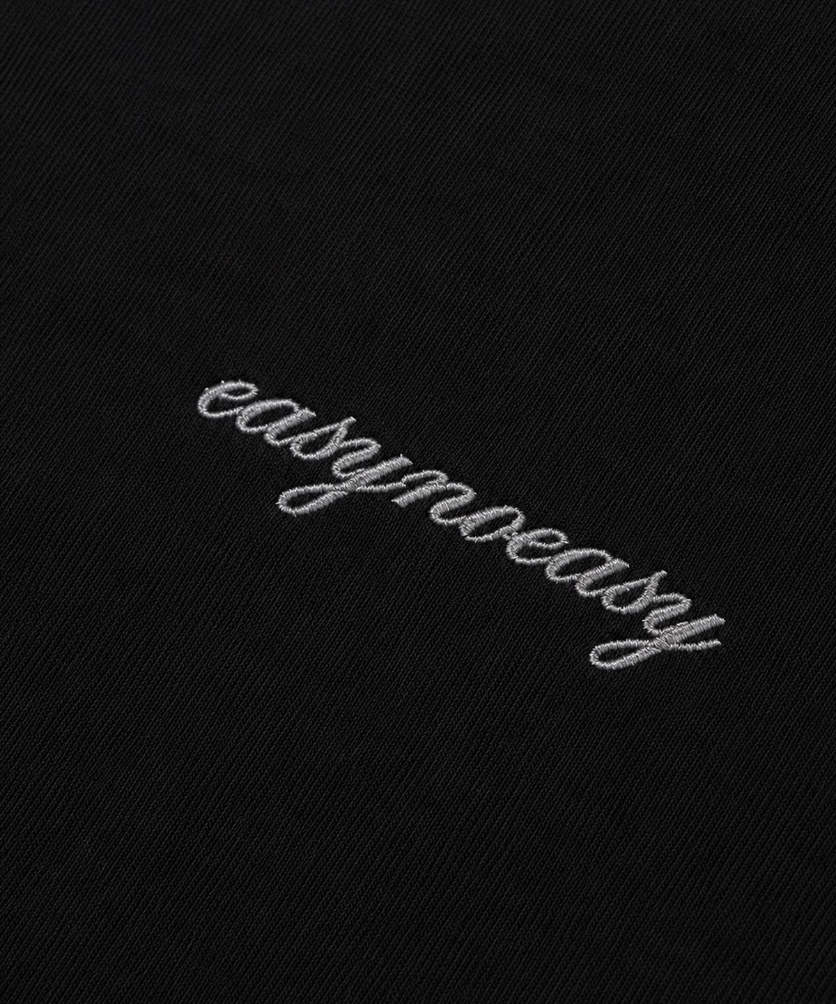 이지노이지(EASY NO EASY) 레이어드 롤업 크롭 티셔츠 - 블랙