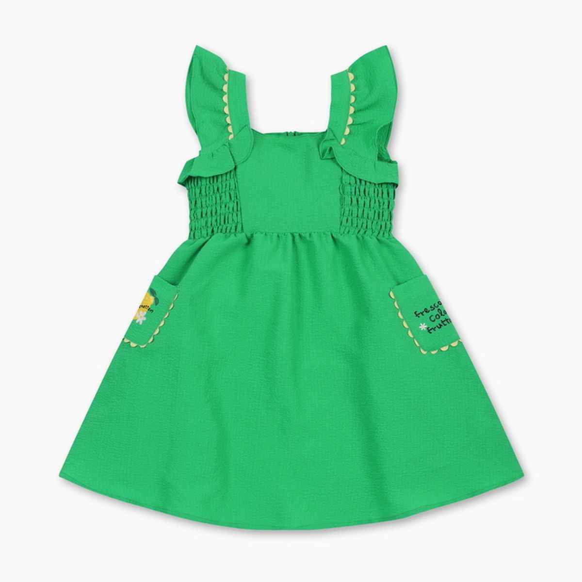 베네통키즈(BENETTONKIDS) 포지타코 프릴 원피스_QAOP27631GN