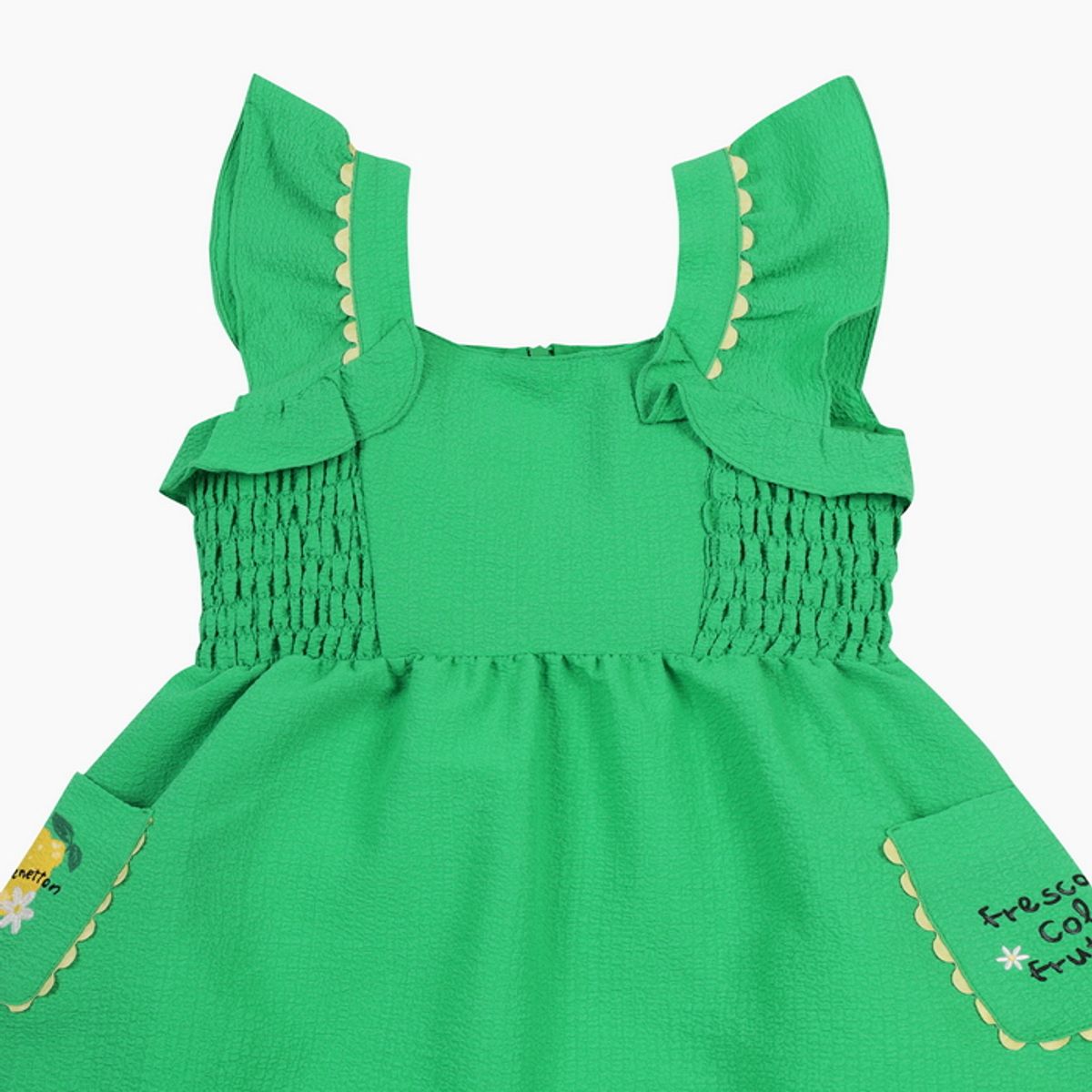 베네통키즈(BENETTONKIDS) 포지타코 프릴 원피스_QAOP27631GN