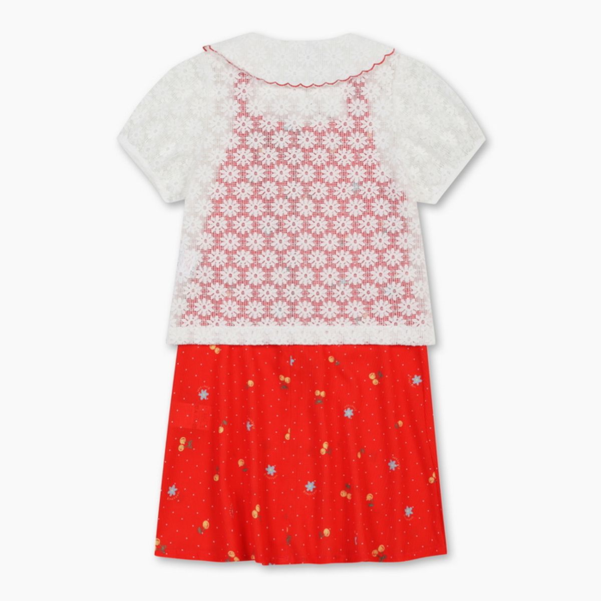 베네통키즈(BENETTONKIDS) 바캉스 블라우스 원피스 SET_QASE05631WH