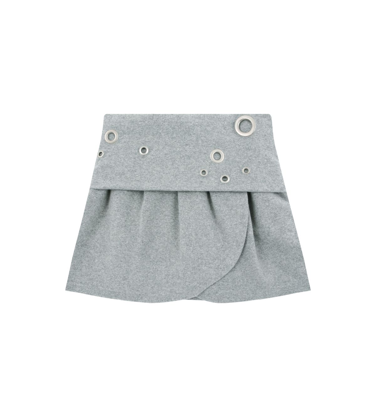 알디유(ALDIYOUU) Eyelet 2 - Way Wrap Skirt (Gray)