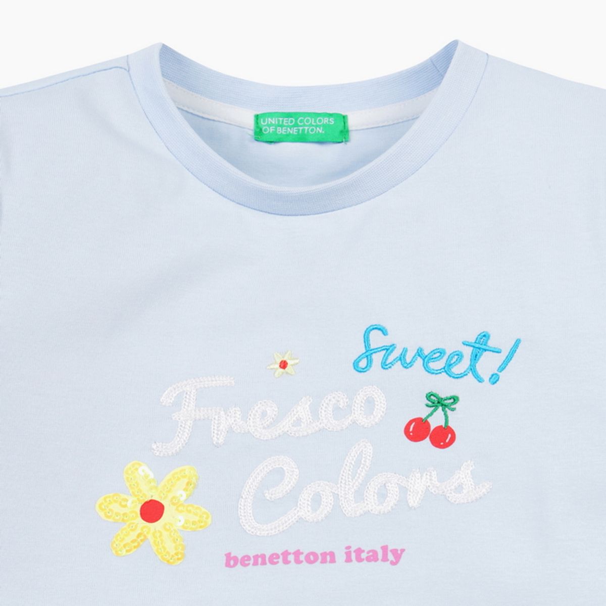 베네통키즈(BENETTONKIDS) 핫썸머 스팽글 티셔츠_QATS31631LB