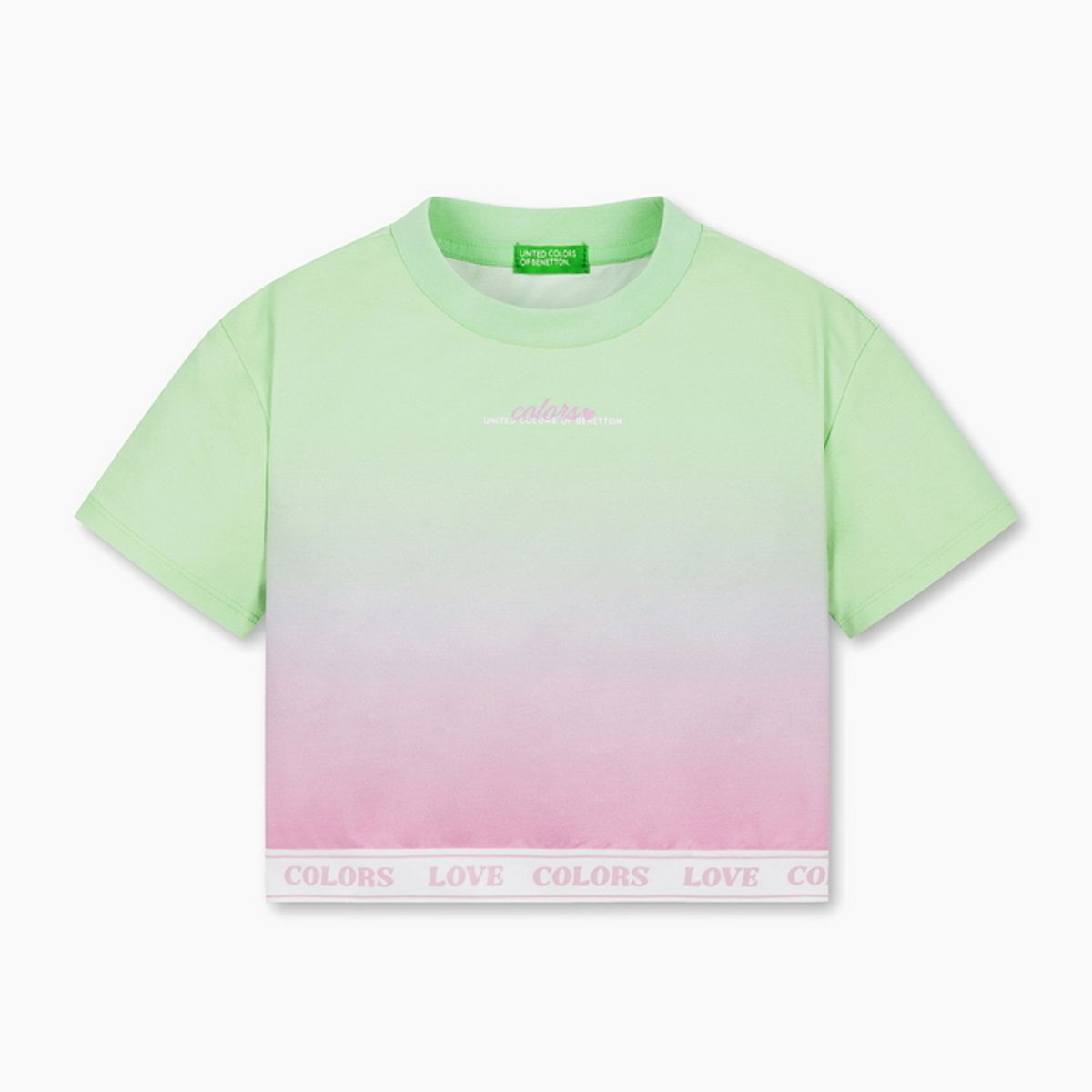 베네통키즈(BENETTONKIDS) 그라데이션 밴딩 티셔츠_QATS44631MT
