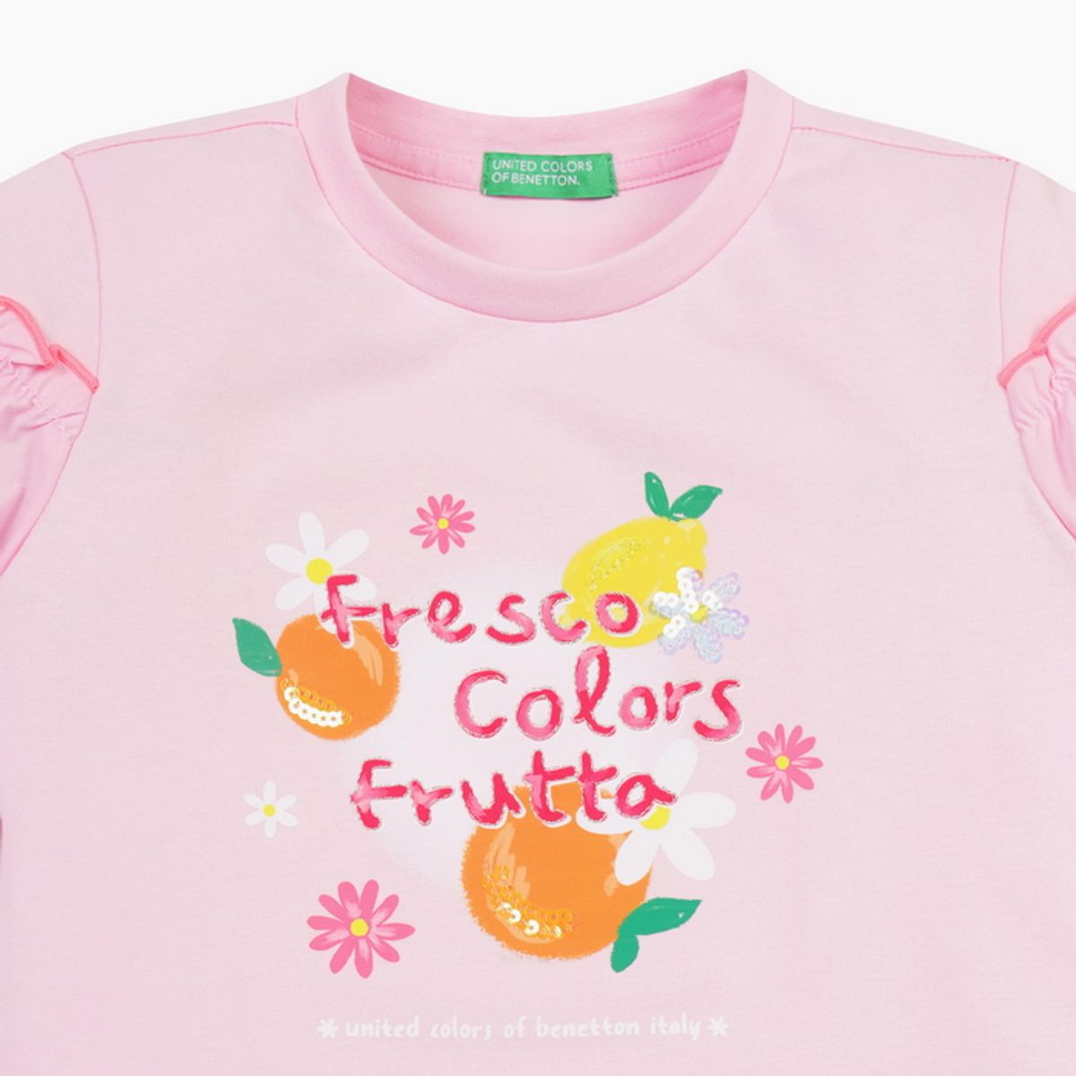 베네통키즈(BENETTONKIDS) 프루타 스팽글 티셔츠_QATS33631PK