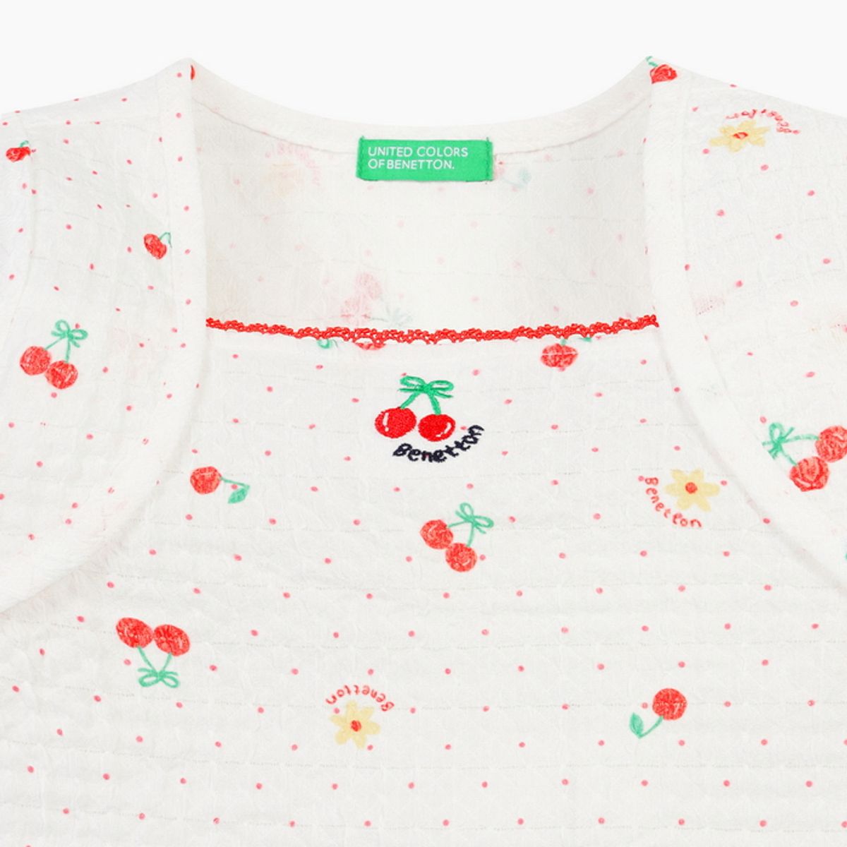베네통키즈(BENETTONKIDS) 체리톡톡 볼레로 티셔츠_QATS30631WH