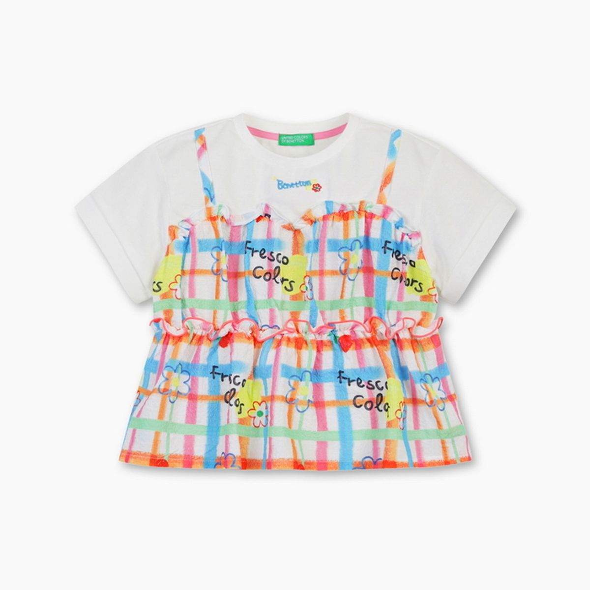 베네통키즈(BENETTONKIDS) 써니 피크닉 레이어드 티셔츠_QATS28631IV