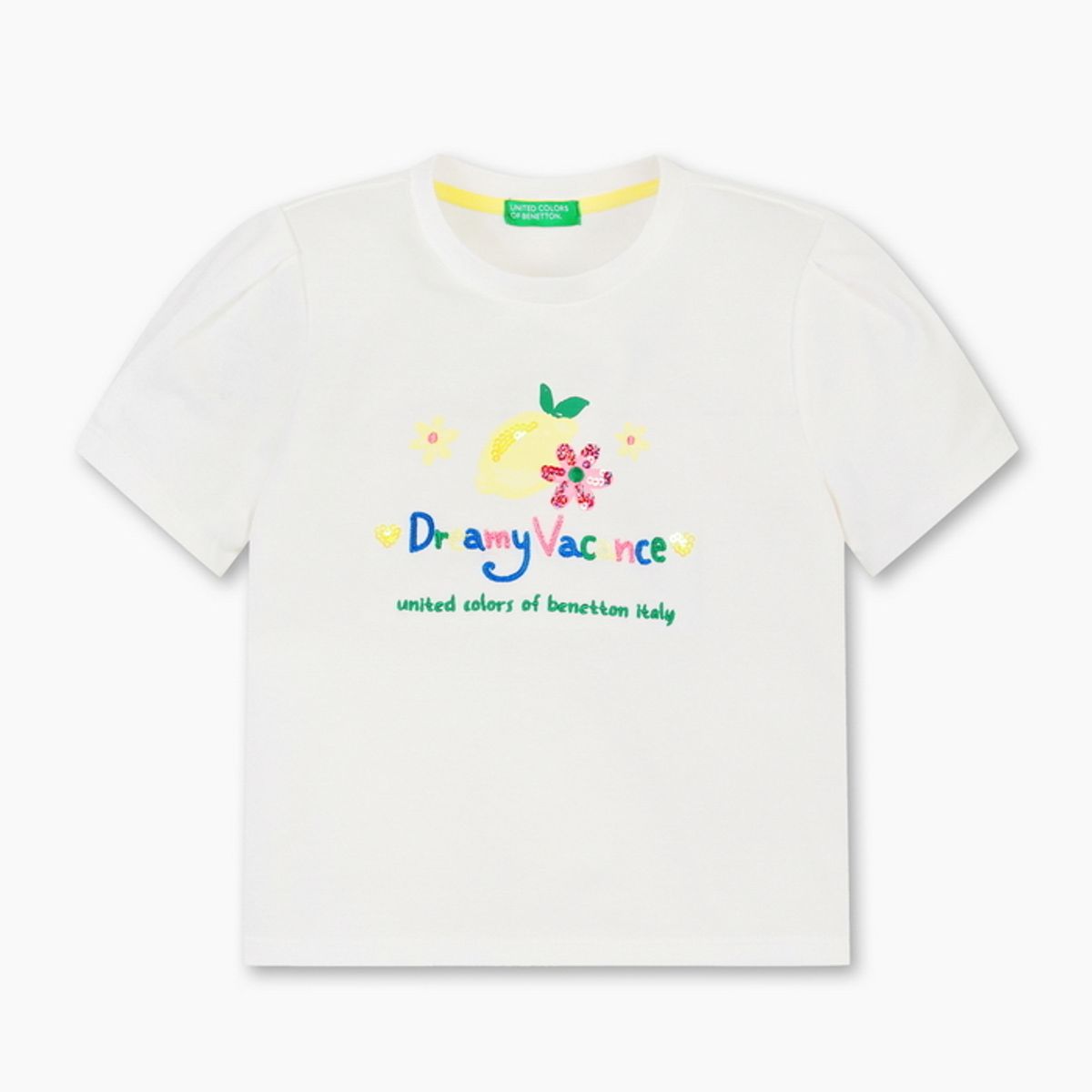 베네통키즈(BENETTONKIDS) 핫썸머 스팽글 티셔츠_QATS31631IV