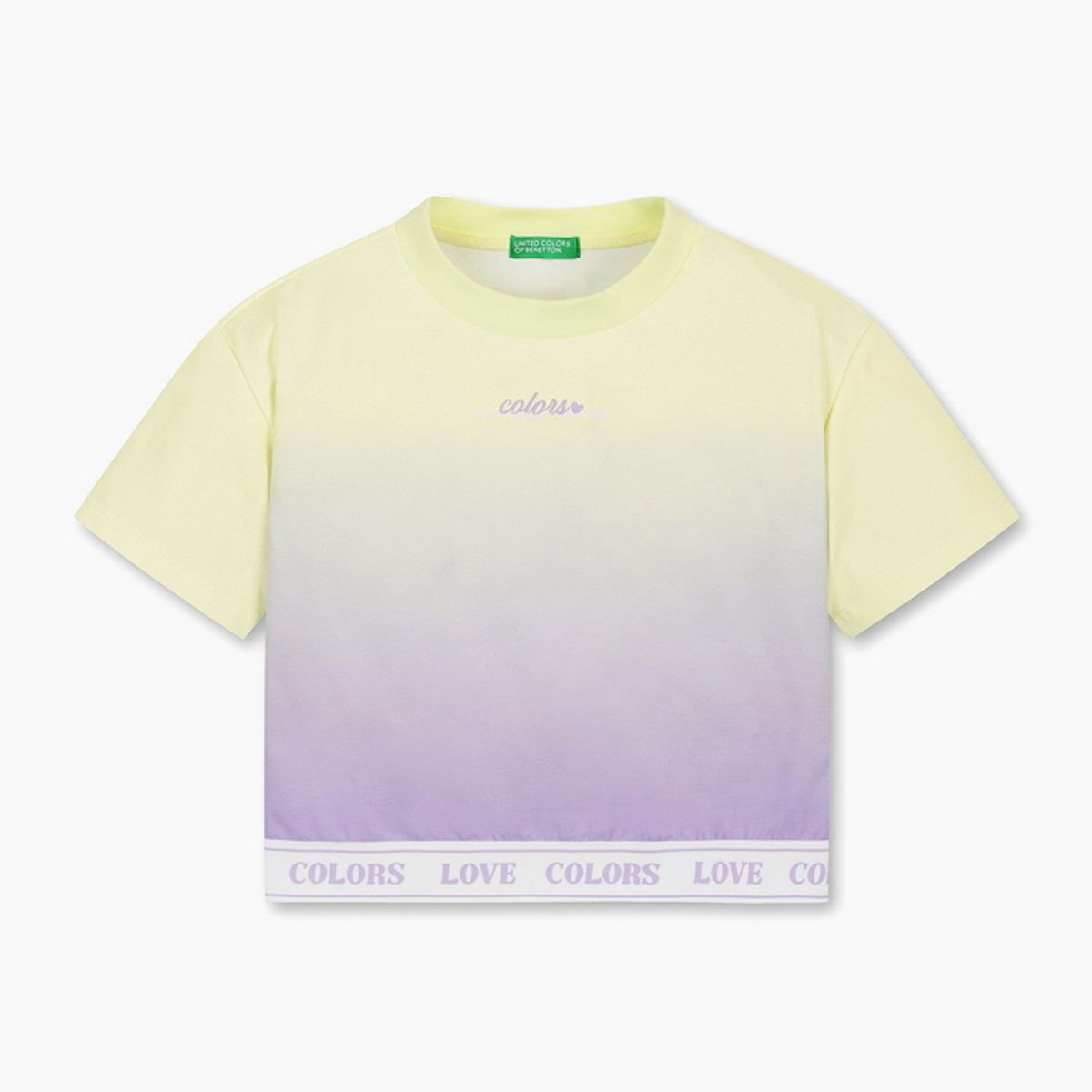 베네통키즈(BENETTONKIDS) 그라데이션 밴딩 티셔츠_QATS44631YE