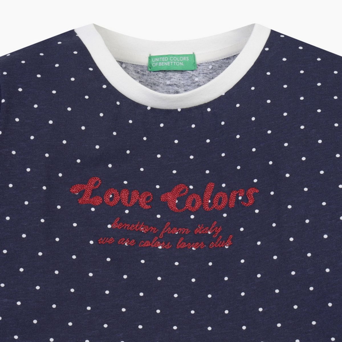 베네통키즈(BENETTONKIDS) 그래픽 도트 링거 티셔츠_QATS42631NY