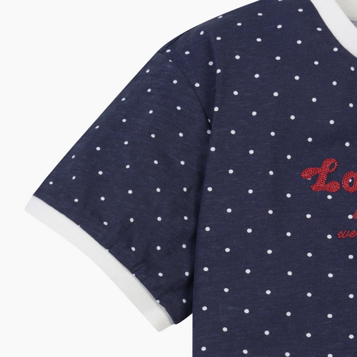 베네통키즈(BENETTONKIDS) 그래픽 도트 링거 티셔츠_QATS42631NY