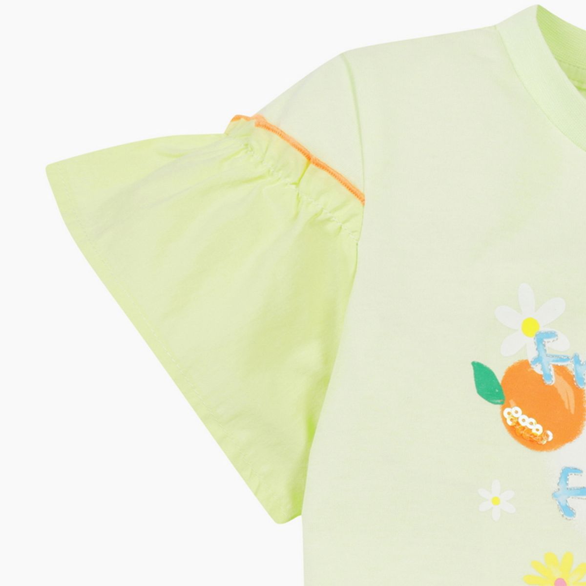 베네통키즈(BENETTONKIDS) 프루타 스팽글 티셔츠_QATS33631YG