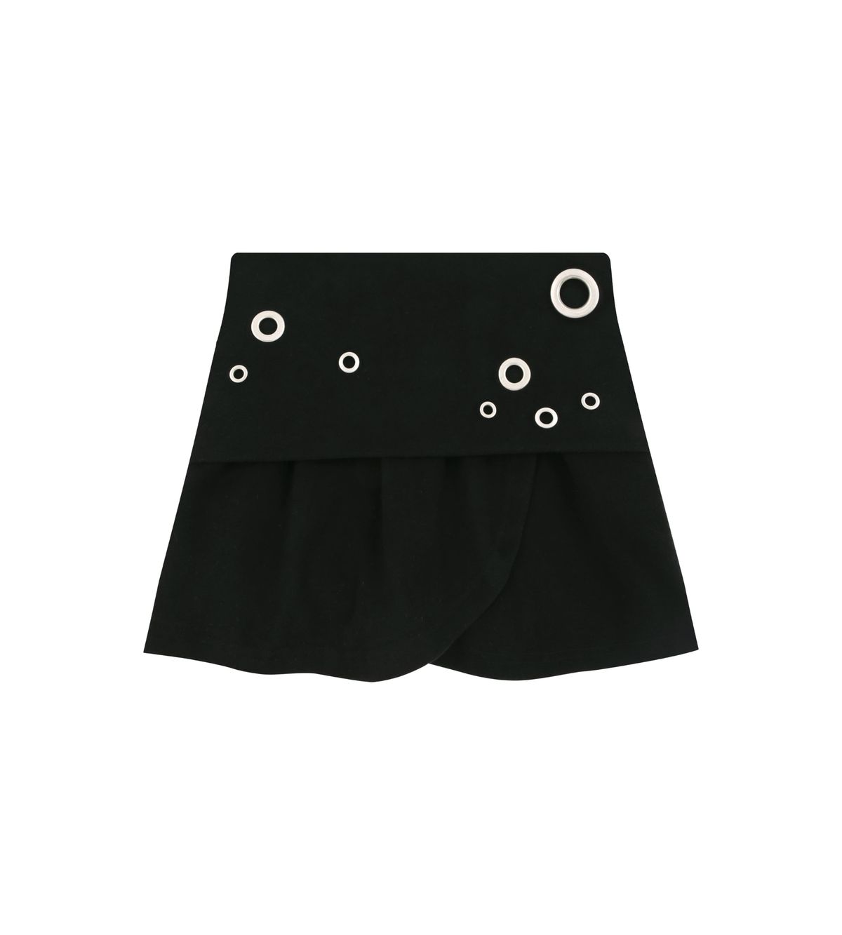 알디유(ALDIYOUU) Eyelet 2 - Way Wrap Skirt (Black)