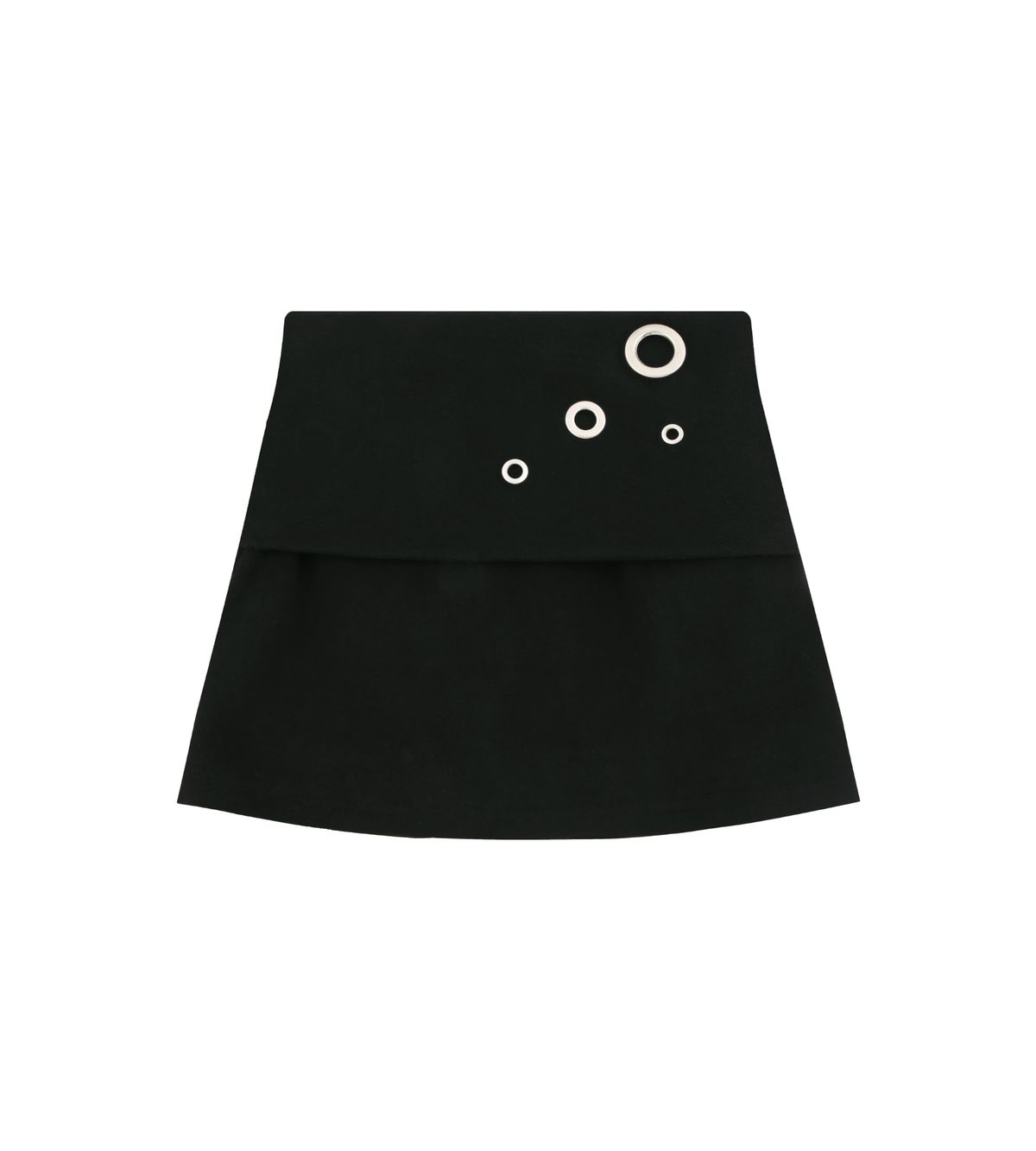 알디유(ALDIYOUU) Eyelet 2 - Way Wrap Skirt (Black)