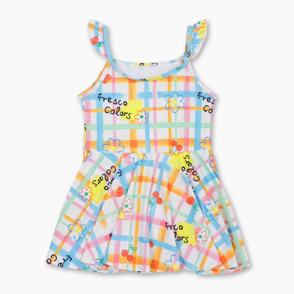베네통키즈(BENETTONKIDS) 피크닉 체크 레쉬가드 SET_QCET20631MU